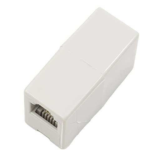 モジュラーコード 電話線 中継コネクタ 6極 2芯4芯兼用 アイボリー