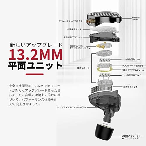 KZ PR1 Pro プラナー イヤホン 13.2MM インナーイヤー型有線ヘッドホン (マイクなし) 