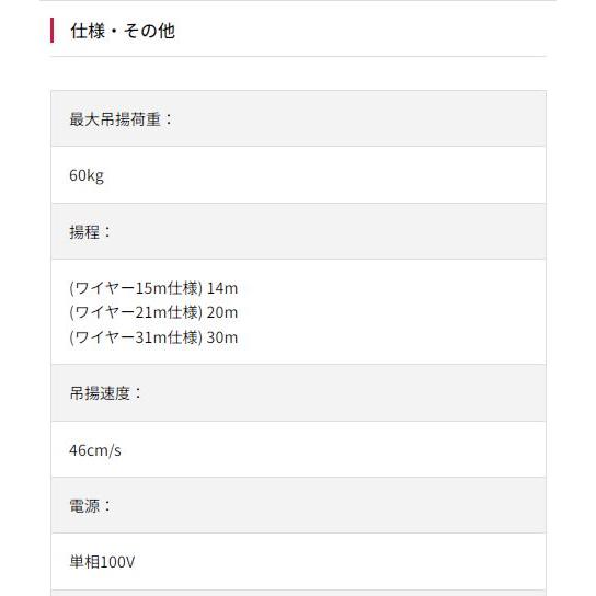 京セラ ウインチ (操作コードタイプ) AWI62-31M 60kg / ワイヤー径3.3mm×31m付｜ado-gu｜02