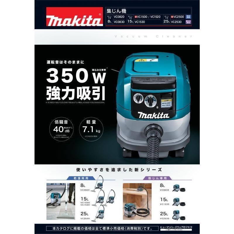 マキタ 集じん機(粉じん専用) 8L VC0830 : 電動工具・道具のえー マキタ 集じん機(粉じん専用) 8L VC0830 : 電動工具・道具のえー