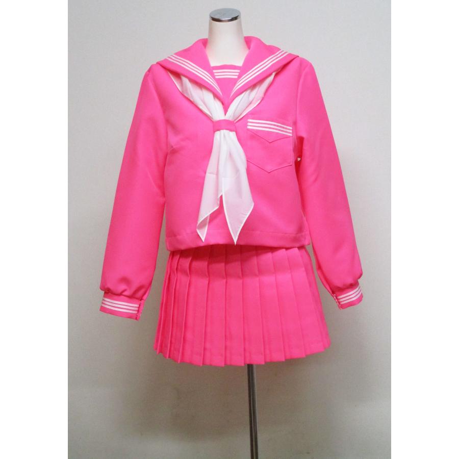 公*o様 ピンク セーラー服 冬蛍光ピンクセーラー服上下セット : アド大阪プライベートルーム