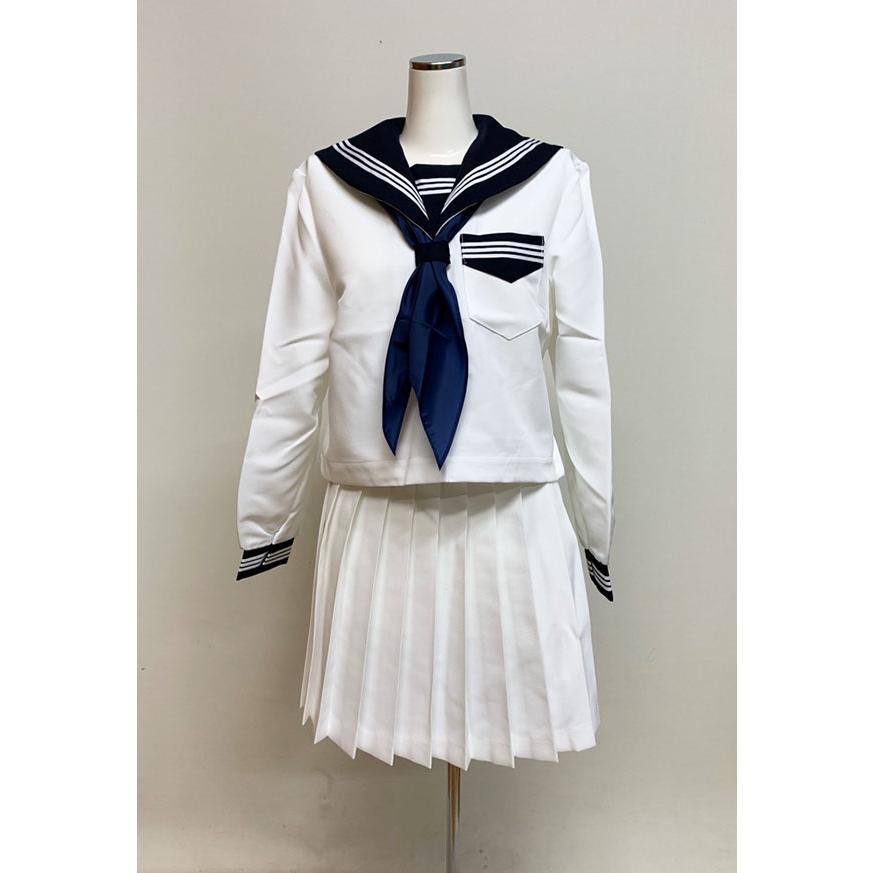 冬セーラー服上下セット(紺衿・白スカート) : アド大阪 冬セーラー服上下セット(紺衿・白スカート) : アド大阪