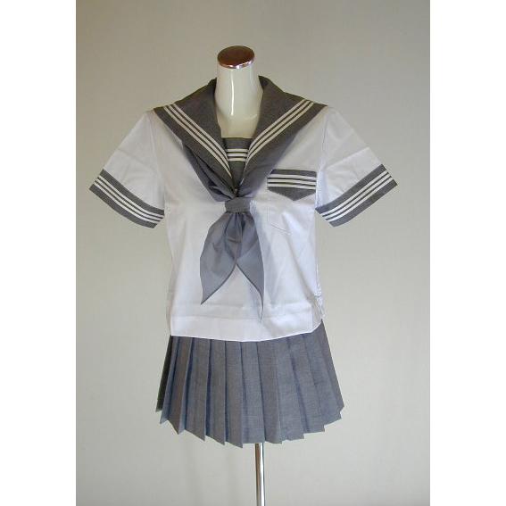 夏セーラー服上下セット（杢グレー） : アド大阪プライベートルーム