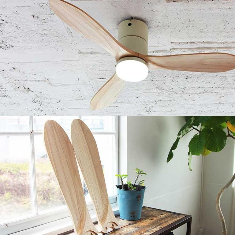 新品未使用 JAVALO ELF シーリングファン JE-CF004M ホワイト Modern Collection LED シーリングファン REAL wood blades (昼