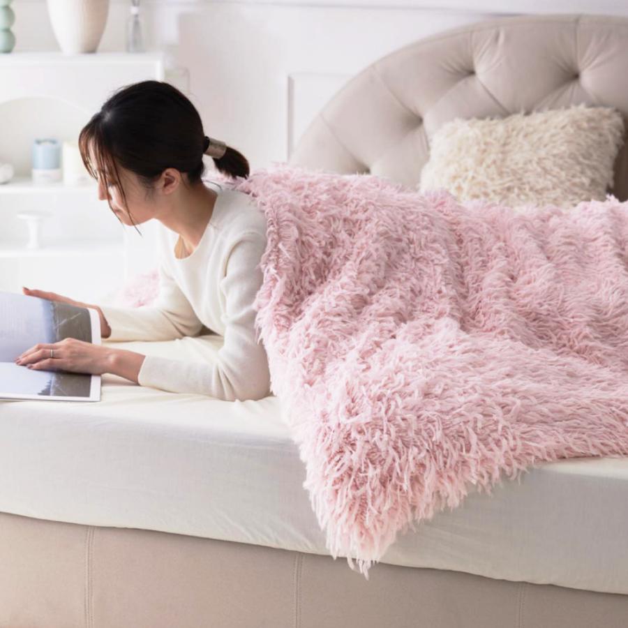 ASHEL シャギー2WAY毛布 ブランケット【シングル】ふわふわ 洗える