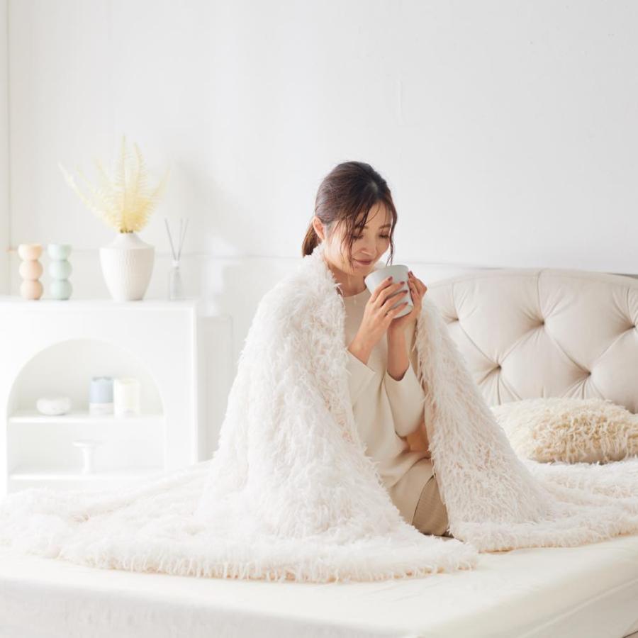 ASHEL シャギー2WAY毛布 ブランケット【シングル】ふわふわ 洗える