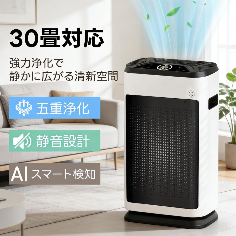 空気清浄機 30畳 花粉 2026最新 コスパ最強 HEPAフィルター 大空間 強力 除菌 脱臭 花粉症対策 PM2.5 ウイルス リビング オフィス 静音 おしゃれ