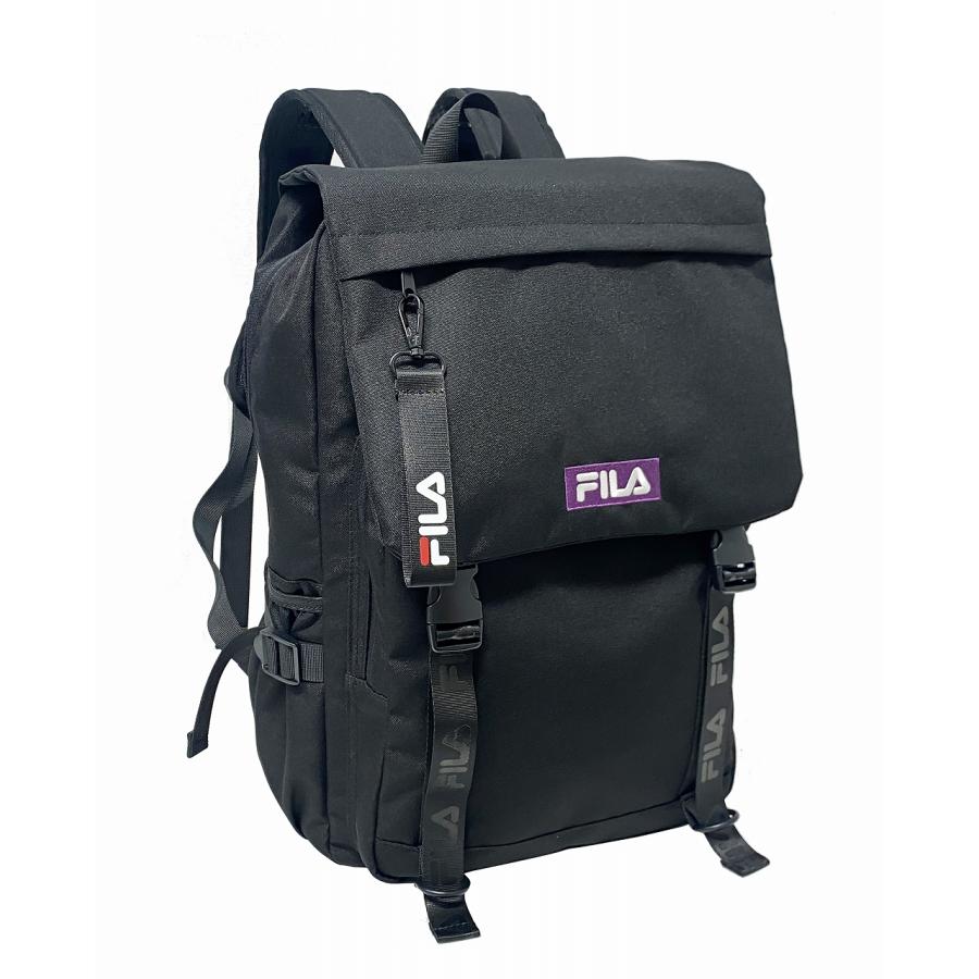 8FB093 当店限定 FILA No Shake ロゴテープフラップリュック フィラ  バックパック  通学 部活 自転車 おしゃれ 人気 多収納 多機能 A4 入学準備｜adonis-shop｜03