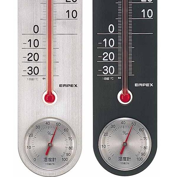 温度湿度計 おしゃれ シンプル アナログ くらしのメモリー温湿度計 ガラス管温度計 黒 銀｜adoorz-shop｜05