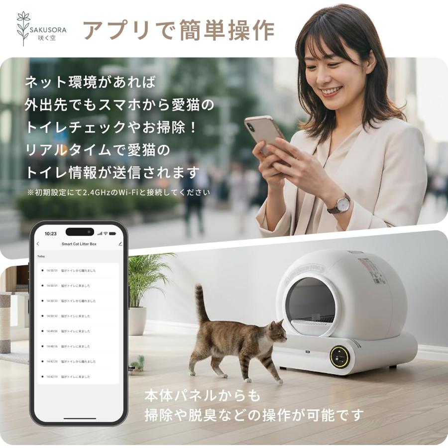 猫トイレ 自動トイレ 猫用トイレ 猫 トイレ 大型 大容量 強力消臭 多頭