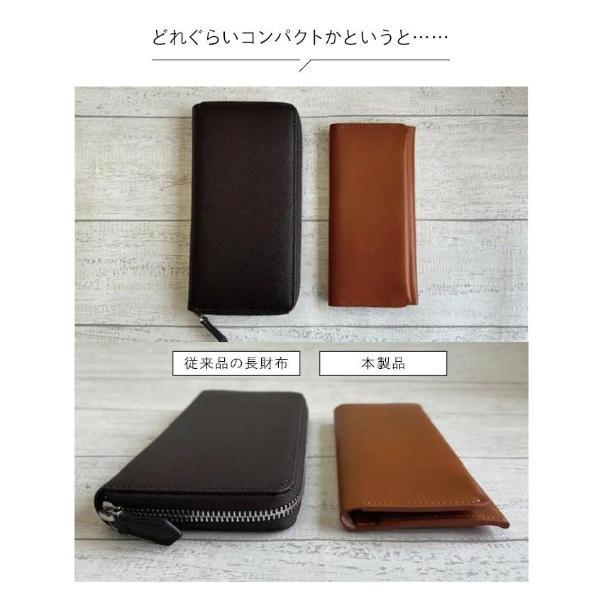 お札サイズの極小長財布 Over`d-lap ミニ財布 ヌメ革 カード お札サイズの極小長財布 Over`d-lap ミニ財布 ヌメ革 カード