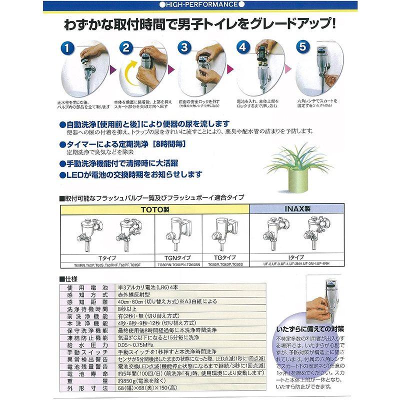 バイタル　後付けタイプ自動小便器洗浄器　自動水栓デルマンDELMAN　VH-15I　(INAXフラッシュバルブ用)　フラッシュBoy