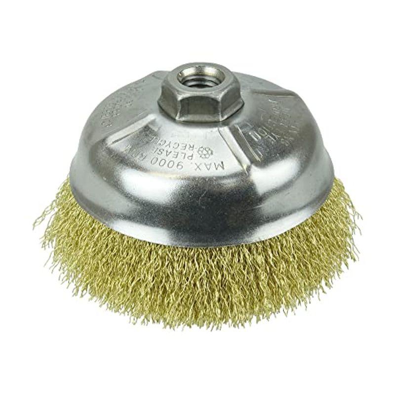 Weiler 14606 Crimped Wire Cup Brush, 5, 0.14 Brass Fill, 5/811 UNC Nu 2022092900064501611エー