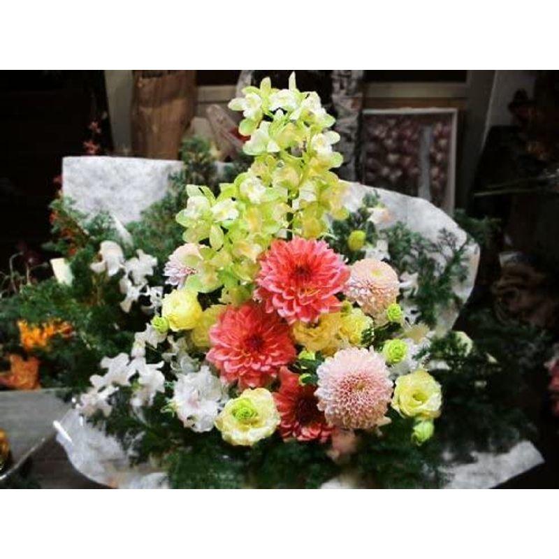 パリスタイルの花屋シンピジュームのお供えアレンジ お供え 法事花 お悔やみ 四十九日 一周忌 三回忌 七回忌 お供え 法事花 お悔やみ 四十九日 一周忌 三回忌 七回忌 注意 サイズ
