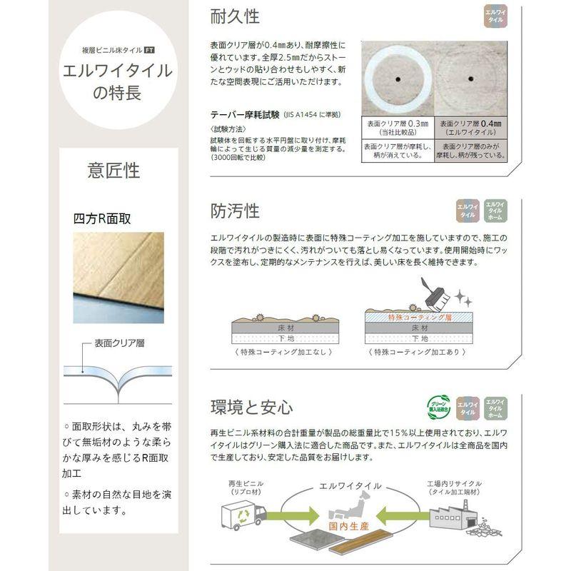 リリカラ　エルワイタイル　フロアタイル　LYT83400)　ウォールナット板柾　木目　ウッド　LYT83674　フロアータイル　(旧　1ケー