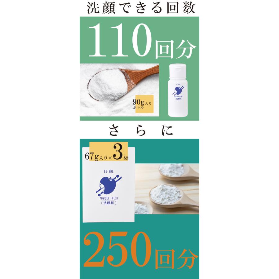 洗顔 泡立て不要 洗顔料 ルアド パウダーフレッシュ 67g×3袋入 大容量