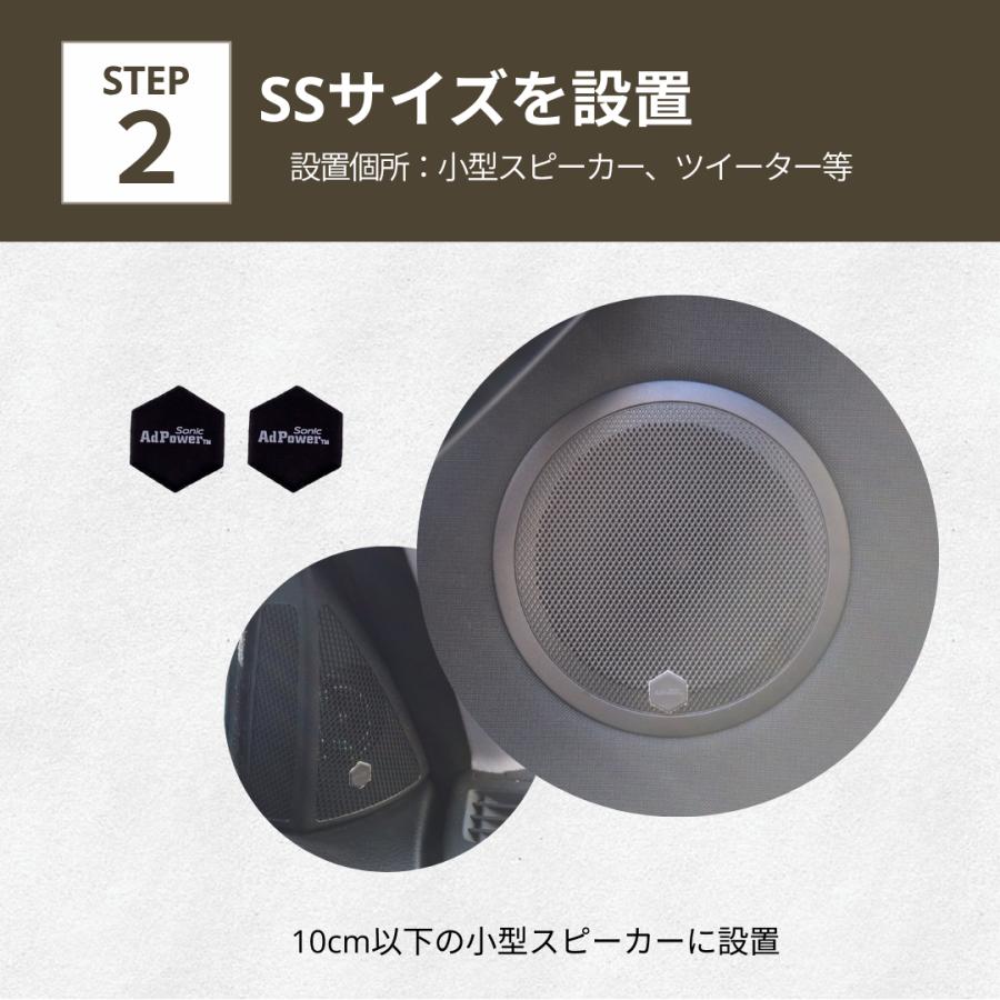 AdPower Sonic カーオーディオ用基本セット Sサイズ4枚+SSサイズ2枚 音質改善 アドパワーソニック スピーカー ツイーター サブウーファー　　 |  | 05