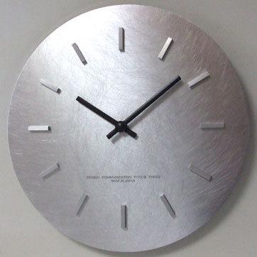 フォーカススリー 掛け時計 シュールな時計 V-0008 ステップ シルバー