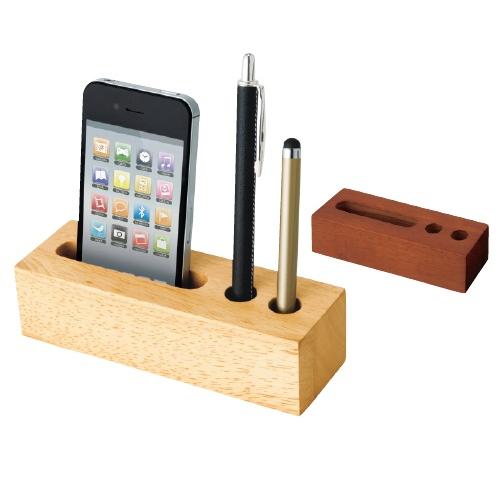 スマホスタンド ペン立て 木製 エコグッズ おしゃれ雑貨 格安 記念品