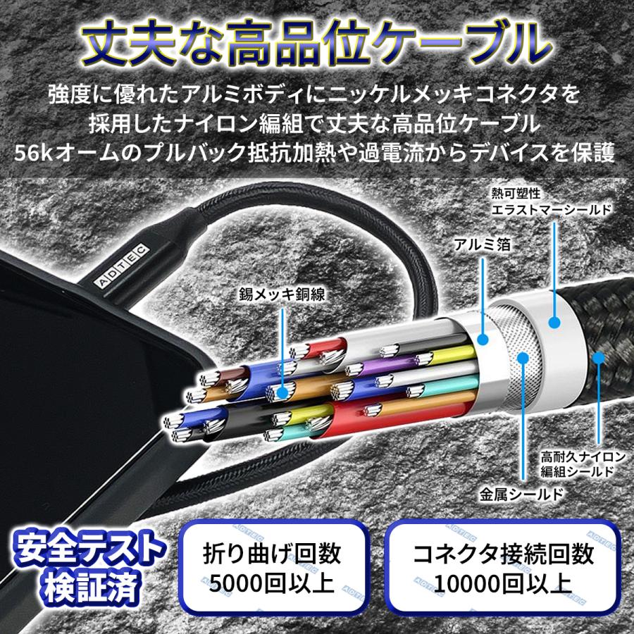 アドテック PD充電器 105W 3ポート【eMarker搭載100W Type-Cケーブル付属】【USB-Cｘ2+USB-A】【PD/GaN (窒化ガリウム) 】ホワイト/APD-A105AC2-wC-WH | ADTEC | 07