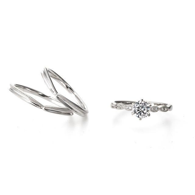 婚約指輪　エンゲージリング　鑑定書付　ダイヤモンド　大粒0.3ct ディアレスト 　Raffine（ラフィーネ) Pd950の画像