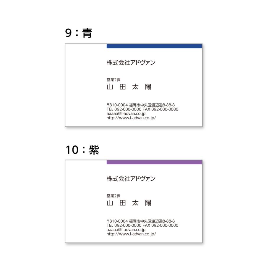名刺 作成 印刷 ビジネス オリジナル 選べる10色 カラー印刷100枚