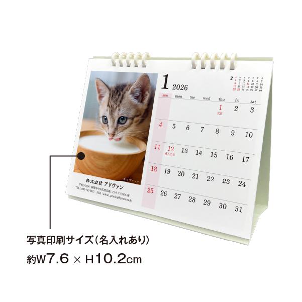 カレンダー2026 オリジナルフォトカレンダー 180部セット 書き込みあり 名入れ・ロゴ入れ B6卓上リング 写真イラスト商品写真_3