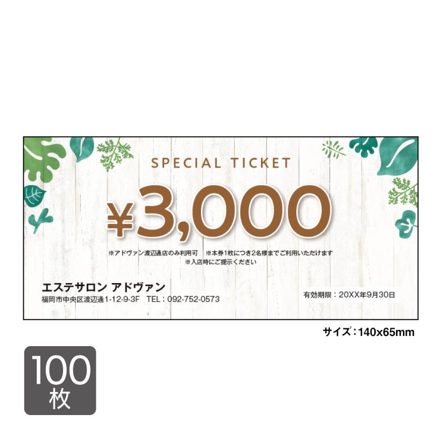 流行のアイテム 割引券 サービス券 クーポン チケット 作成 片面印刷100枚 テンプレートで簡単注文 美容室 エステ サロン リラクゼーション Card 216