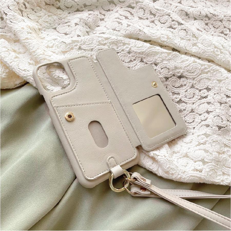 大特価 Iphone13 ケース カード Iphone12 Iphone Se Mini Iphone11 Iphoneケース カード収納 背面 ショルダー 単色 ベージュ East Wind Jp