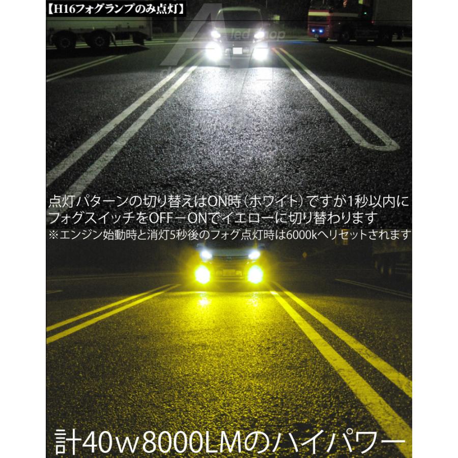 2色切り替え led フォグランプ HB4 H8 H11 H16 PSX24 PSX26 ハイエース