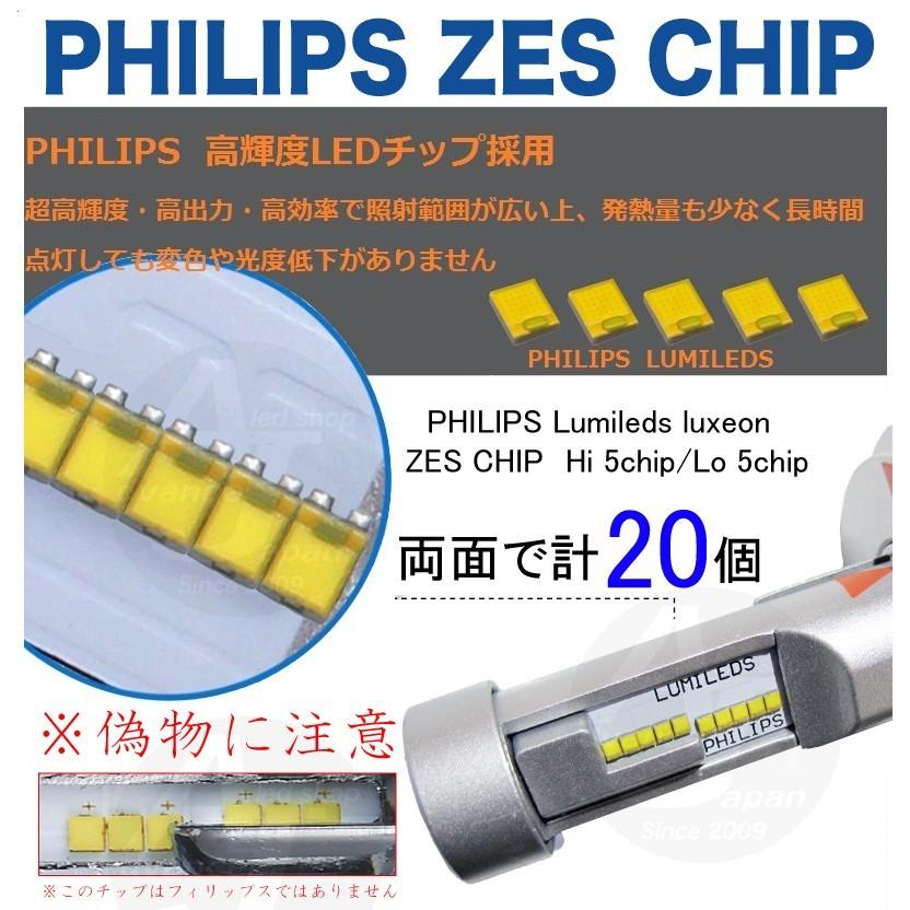 H4 Hi Lo LEDヘッドライト 車検対応 PHILIPS Lumileds ZES CHIP  LEDオールインワンキット 30w 4800ルーメン ホワイト6500k　フィリップス　12v｜advance-japan｜02