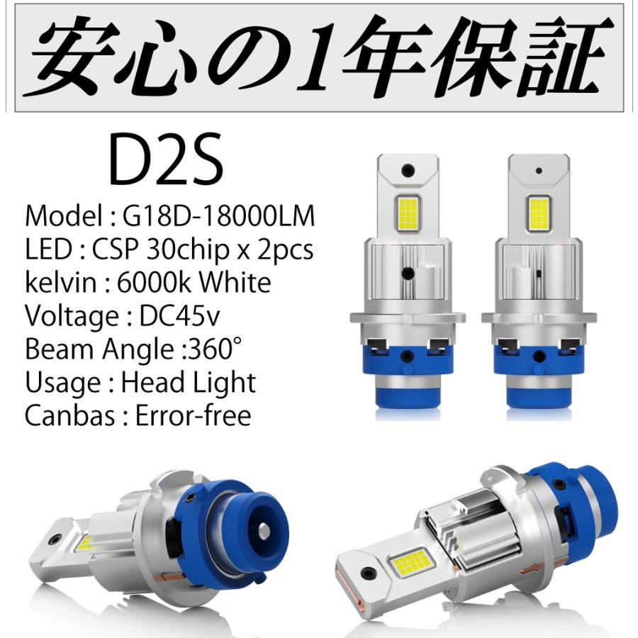 D2S D4S LEDヘッドライト HIDをLED化 爆光 車検対応 純正同サイズ 車種