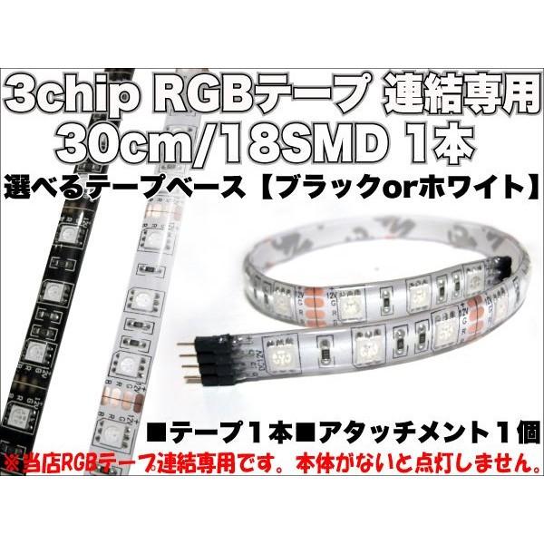 連結専用 3chip SMD RGBテープ【30cm/SMD18連】選べるテープベース【ブラックorホワイト】｜advance-japan