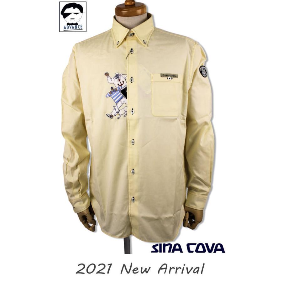シナコバ 新作 大きいサイズ ちょい悪 オヤジ ファッション メンズ 長袖シャツ Sina Cova 21 秋冬 服 おしゃれ 550 M L Ll イエロー 550 Advance Wear 通販 Yahoo ショッピング