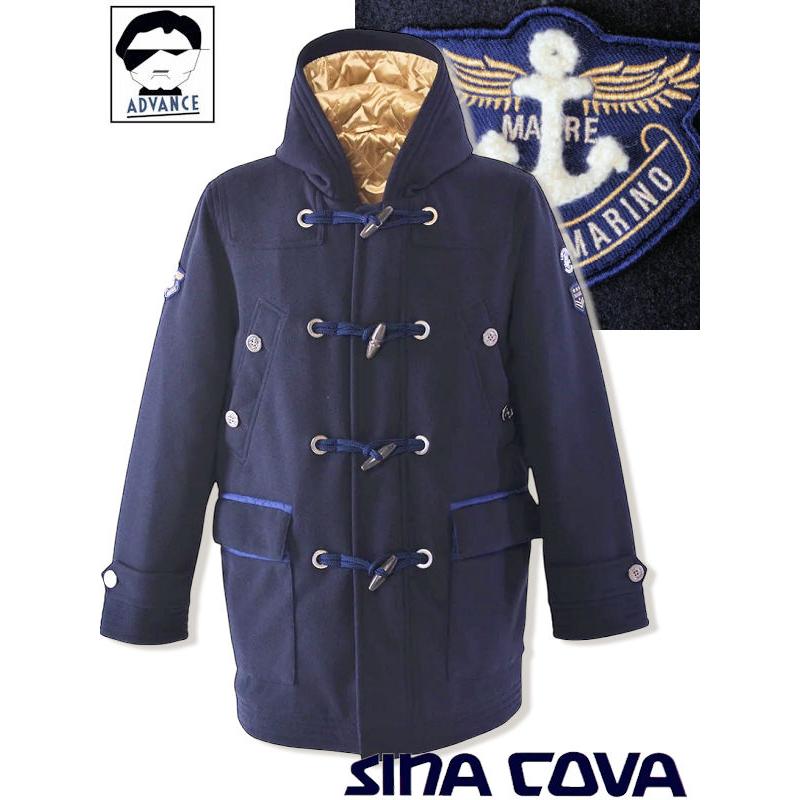シナコバ 2025新作秋冬 ダッフルコート シナコバゴルフ アウトレット メンズ ゴルフウエア ちょいワル sina cova 大きいサイズ 送料無料 25213100 M/L/LLの画像