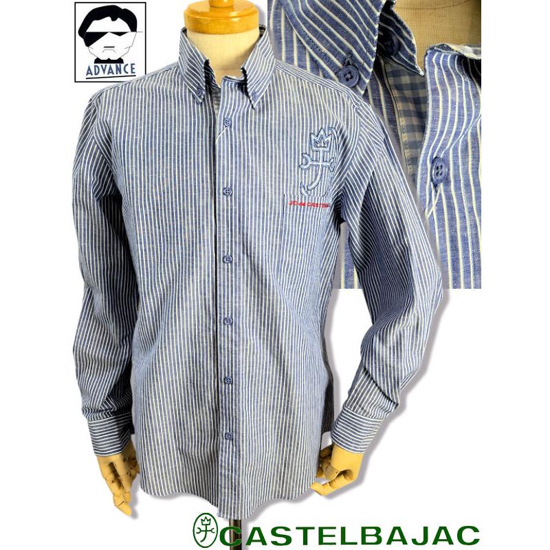 ★新品★カステルバジャック★ゴルフ★ストライプ★40★M★綿100★長袖★ CASTELBAJAC（カステルバジャック） 50％OFF セール CASTELBAJAC 2025
