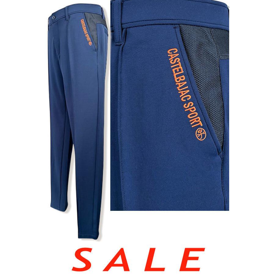 2026✨美品 カステルバジャック シアサッカー パンツ スラックス 紺 ゴルフ CASTELBAJAC（カステルバジャック） 30％OFFセール CASTELBAJAC 2026春