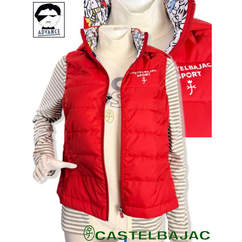 castelbajac ゴルフダウン レディース美品 CASTELBAJAC（カステルバジャック） ダウンベスト コンパクトダウン