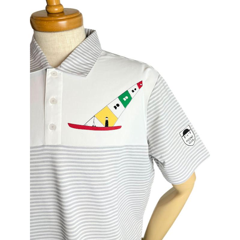 【こだわりデザイン】PICONE CLUB ピッコーネ　ポロシャツ　1 白 PICONE CLUB ピッコーネ 春夏☆ 半袖 プリント 背面イラスト