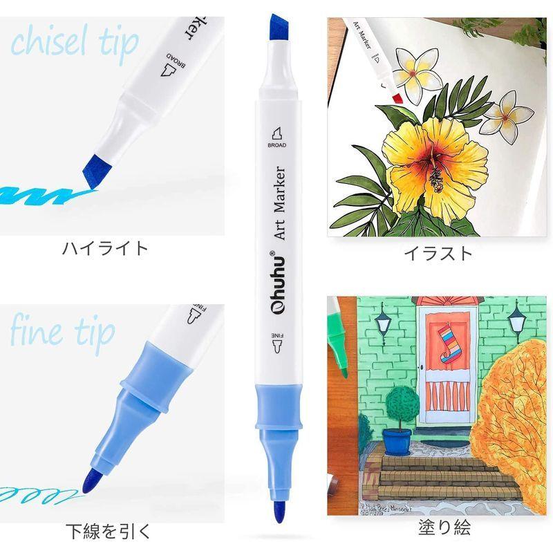 絶妙なデザイン Ohuhu イラストマーカー 48色 初心者セット 太めと細め 硬筆 マーカーペン ブレンダーペン含み アルコール系 キャリングケース付き Materialworldblog Com