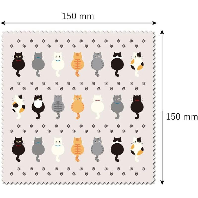 クリーニングクロス 7匹の猫amp あしあと かわいい イラスト メガネ拭き レンズクリーナー 動物 同柄5点セット ギフト 同柄5点セット