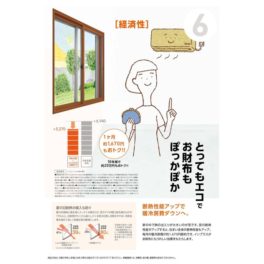 工事パック　リクシル インプラス 内窓 4枚建 引違い窓 W幅1500-2000mm×H高さ1401-1900mm Low-E複層ガラス アルゴンガス_13