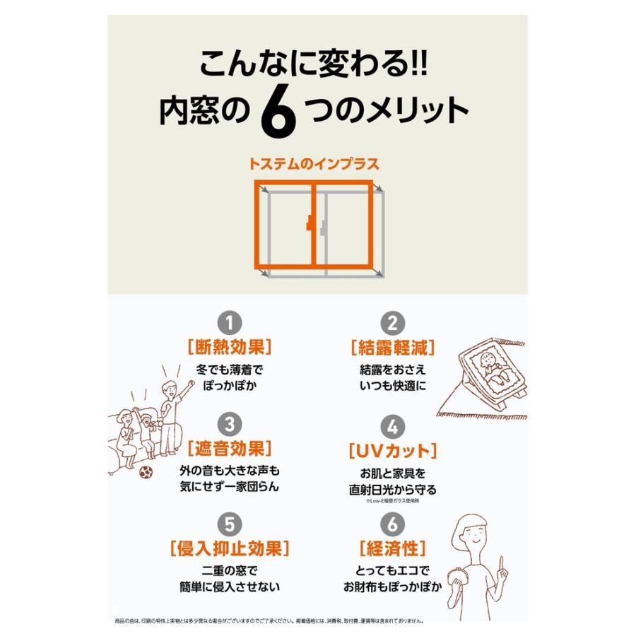 工事パック　リクシル インプラス 内窓 4枚建 引違い窓 W幅1500-2000mm×H高さ1401-1900mm Low-E複層ガラス アルゴンガス_7