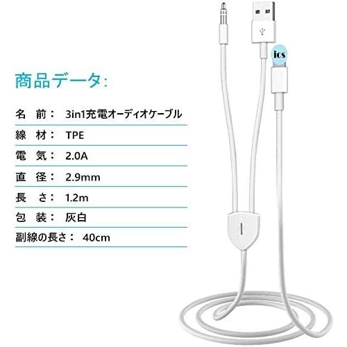 売れ筋商品 Iphone 対応 Auxケーブル オーディオケーブル 車 ライトニングケーブル Lightning ケーブル 1 2m ライトニング端子 Usb 充電 ライトニング 3 5mm 音楽再生 Aynaelda Com