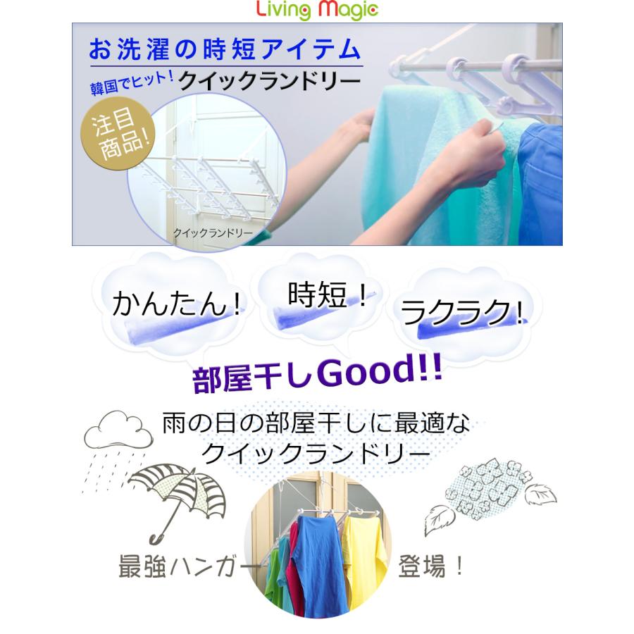 クイックランドリー ドア掛けハンガー 洗濯ばさみ不要 簡単取り込み 部屋干しハンガー 耐荷重10kg ピンチ |  | 01