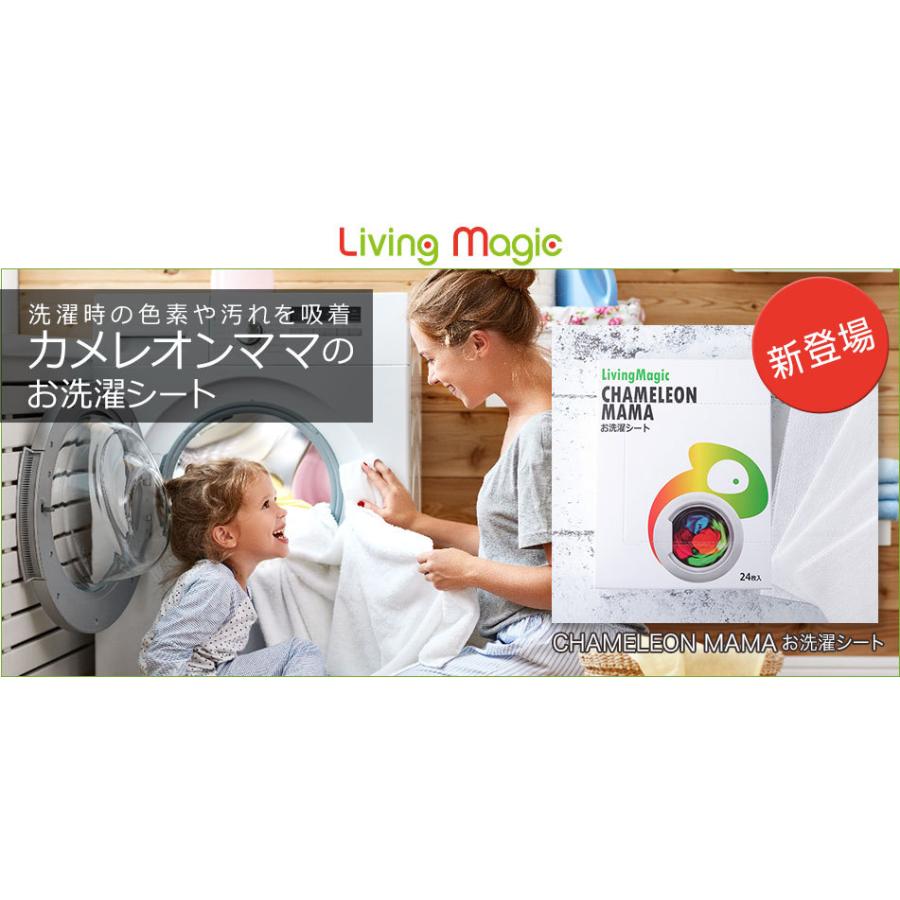 色移り防止シート 洗濯 白シャツ 色物/悩み 敏感肌 PM2.5 アトピー アレルギー 花粉 蛍光剤 洗濯 吸着 カメレオンママのお洗濯吸着シート お試し24枚入り |  | 02