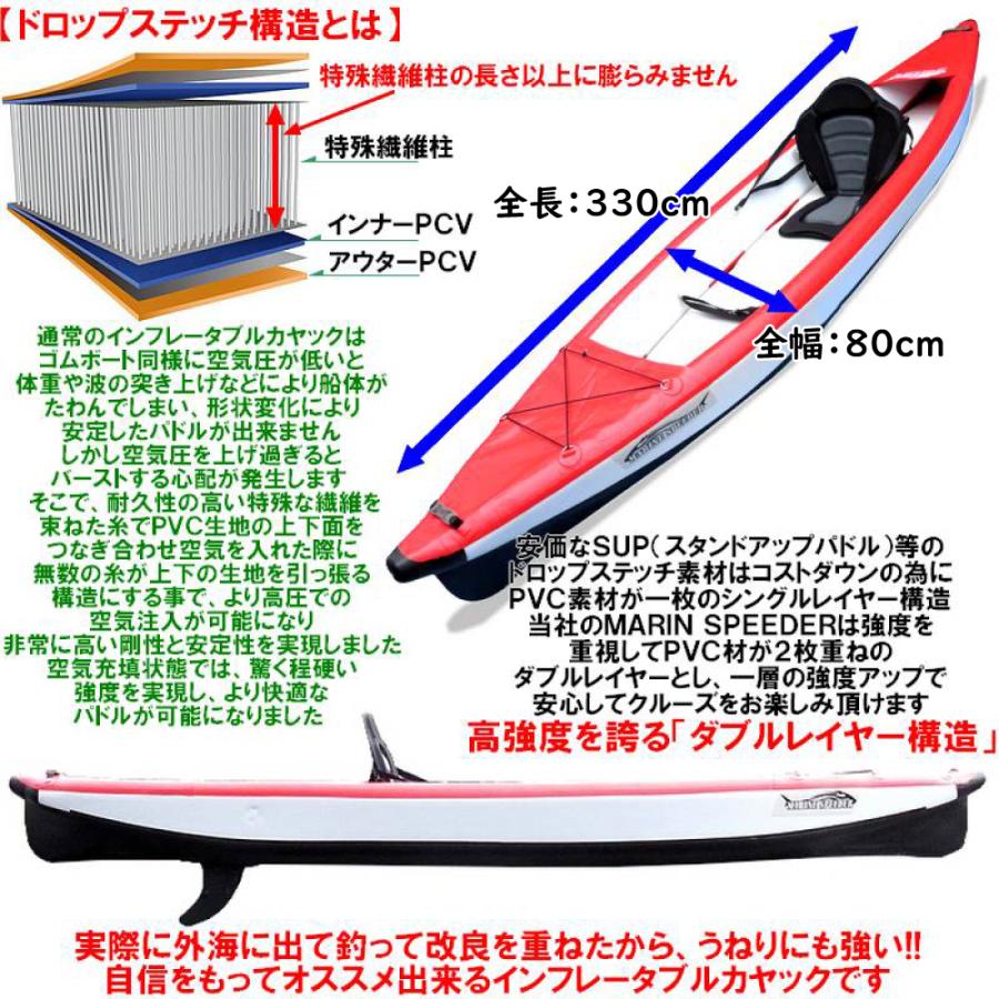 インフレータブル カヤック シングル艇 MarineSpeeder マリン インフレータブル カヤック シングル艇 MarineSpeeder マリン