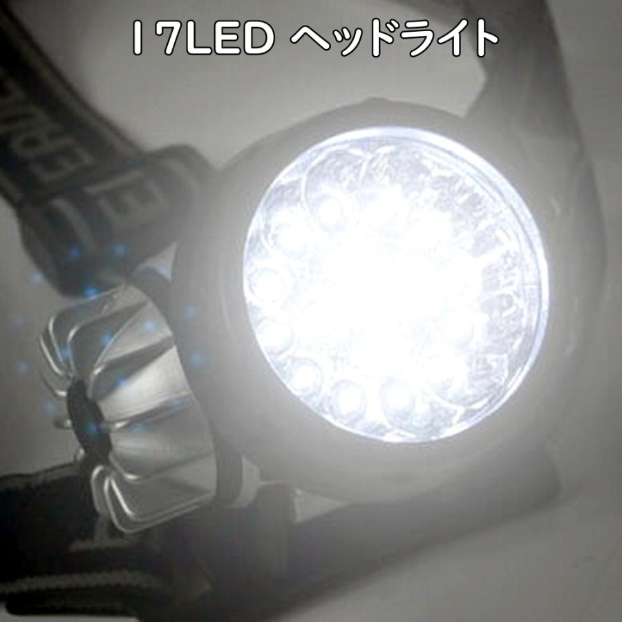 ジャンク品 特価 LED ヘッドライト 17灯 点灯パターン4種類 角度調整可能 アウトドア キャンプ レジャー 停電 災害時 釣り 夜間作業｜advanceworks2008｜02