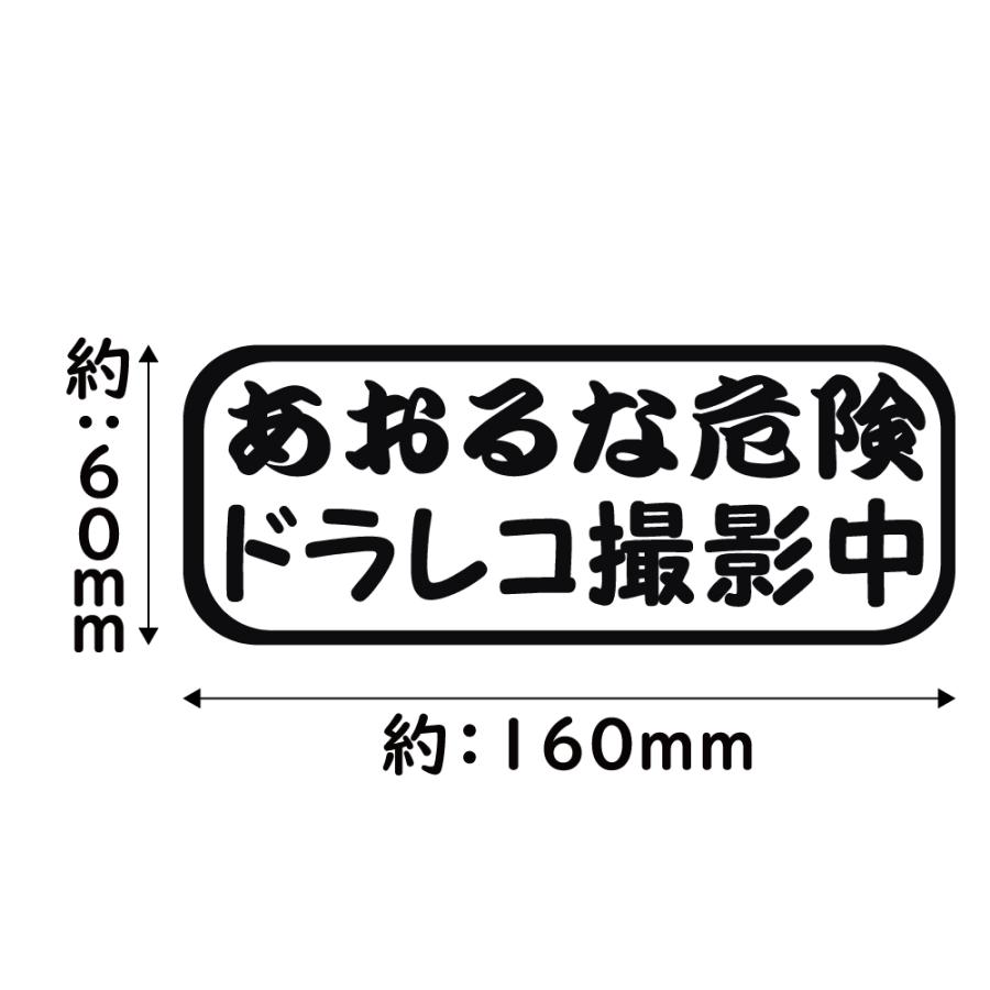 ステッカー あおるな危険 ドラレコ撮影中 選べる10色 縦6cm×横16cm