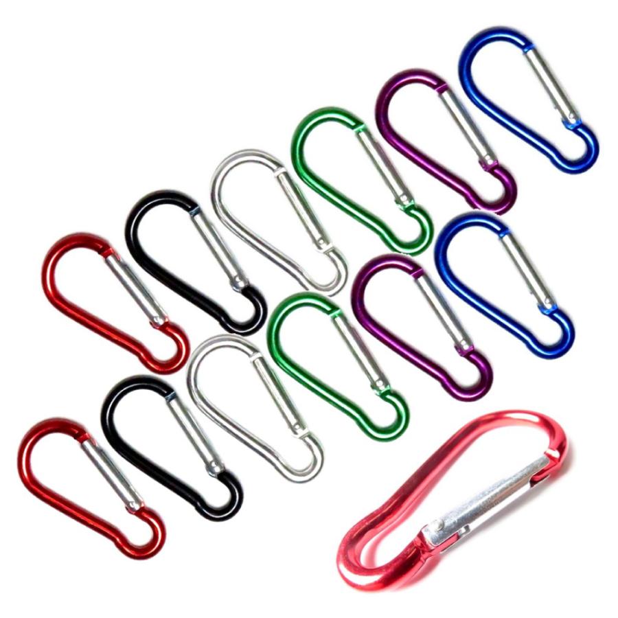 アルミ合金製 カラビナ 6色 12個セット 耐荷重13kg 46mm 耐久性抜群